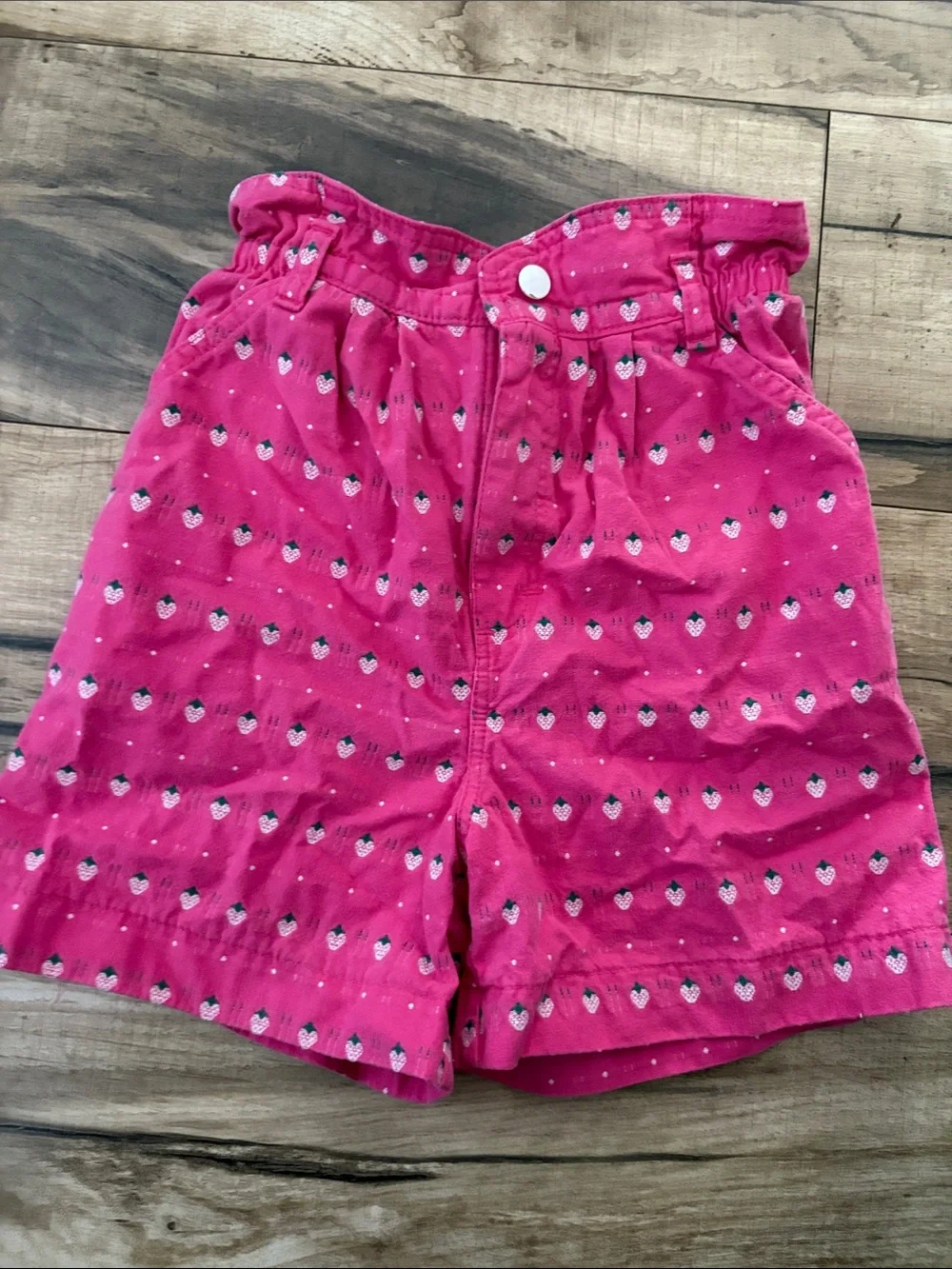 Vintage USA Made OshKosh B'Gosh Strawberry Shorts Girl's Size 6x